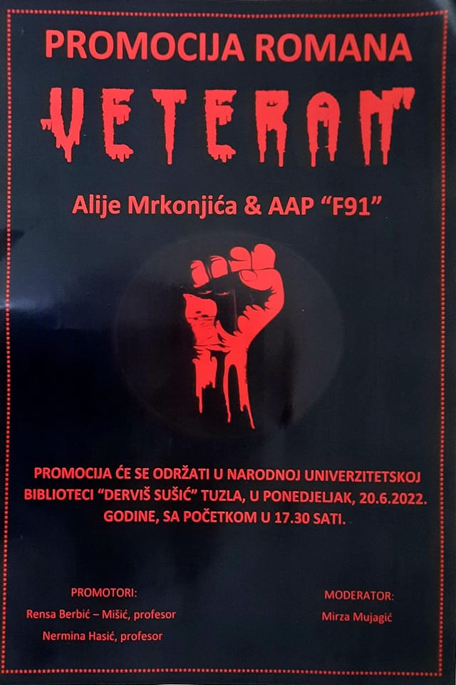 Najava promocije knjige “Veteran”, Alije Mrkonjića