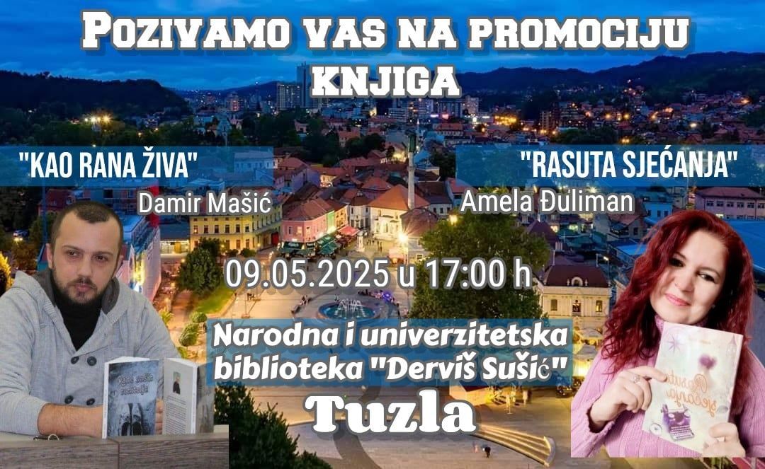 Poziv na promociju knjiga “Kao rana živa” i “Rasuta sjećanja”