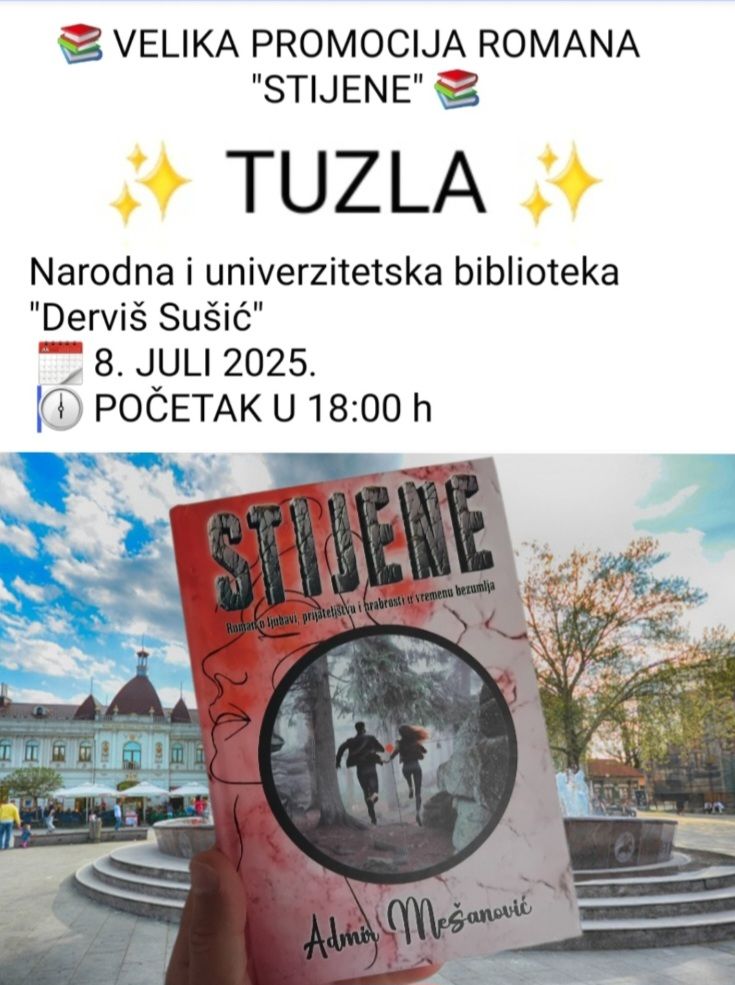 Najava promocije romana “Stijene”, autora Admira Mešanovića