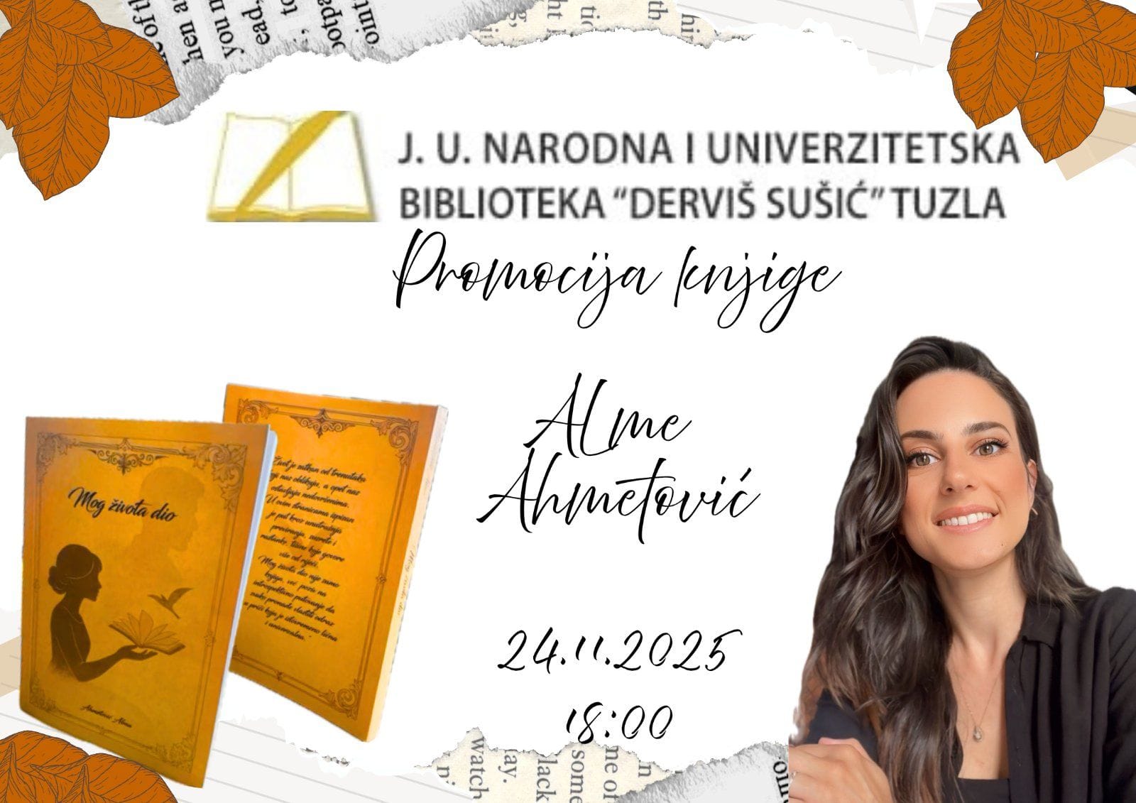 Najava promocije knjige “Mog života dio”, Alme Ahmetović